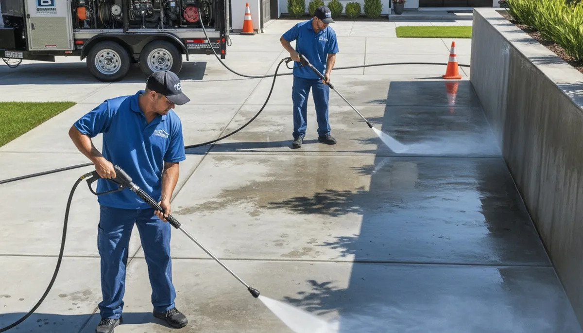 Concrete pressure cleaning for driveways and patios in Dayton, OH by Dayton Paint Pros